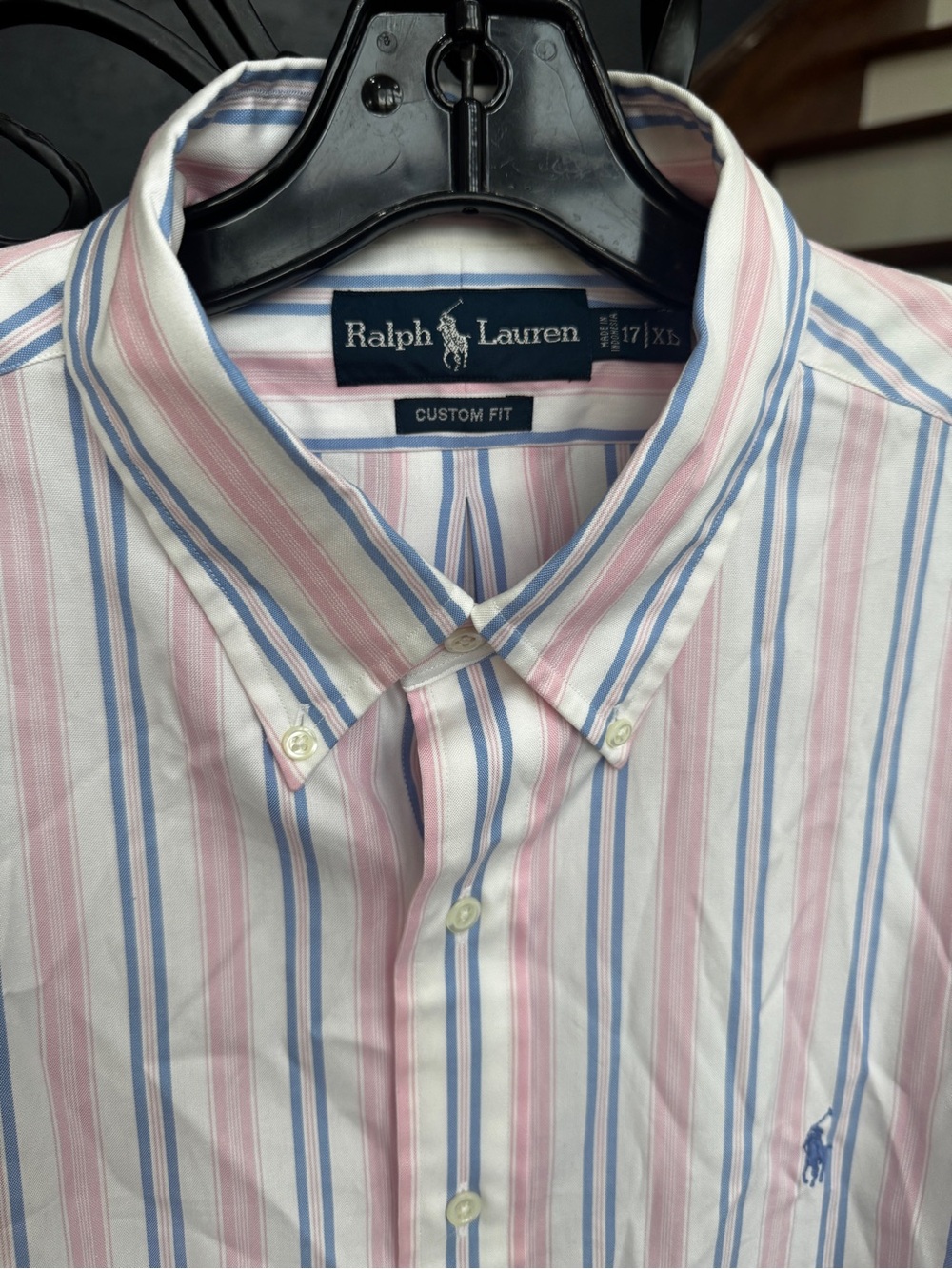 New XL Ralph Lauren Pink & Blue Stripe Button-Down Shirt - Picture 3 of 13